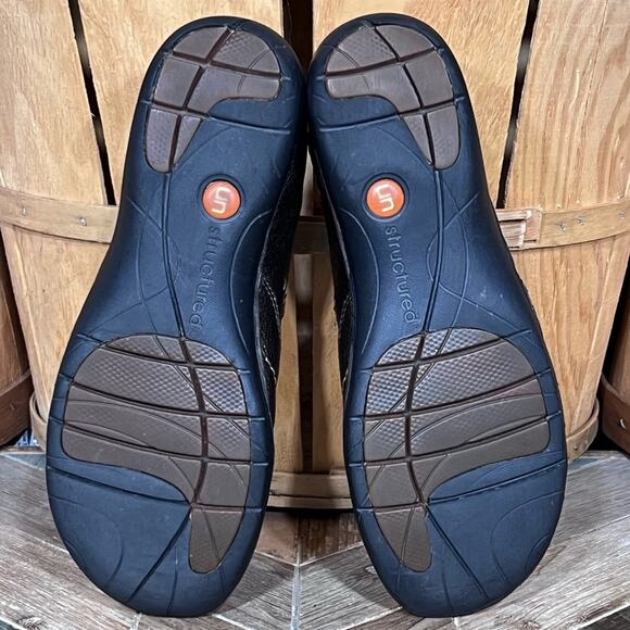 Clarks Unstructured Un Loop Bronze Metallic Leather Loafers Shoes Women Size 7.5 - Picture 10 of 11